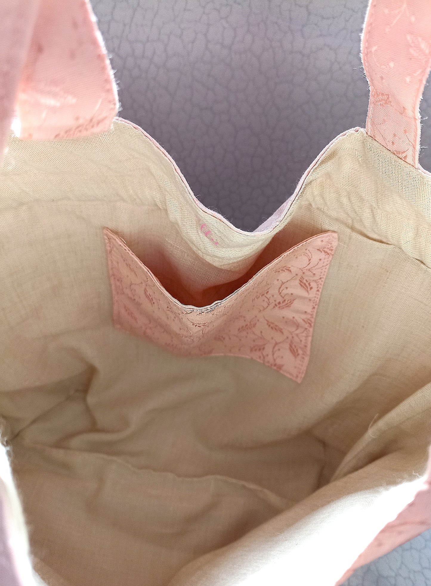 Apricot Drawstring Bag Unique Durable Gift For Her Sustainable Fashionable Fully Lined With Inside Pocket