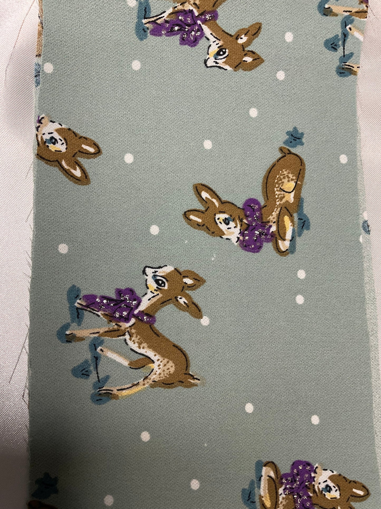 Christmas Bambi Printed Satin Hair Scrunchies